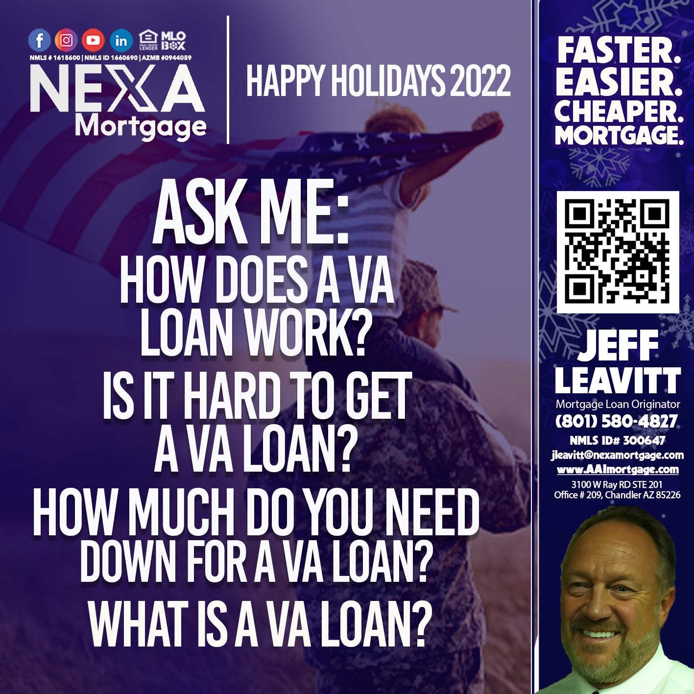VA LOANS - Jeffery Leavitt -Mortgage Loan Originator